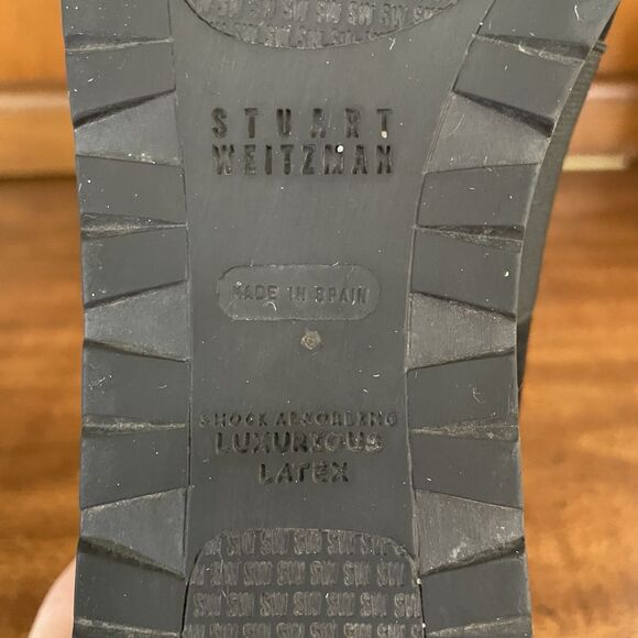 Stuart Weitzman Leather Suede Loafer Black Slip On Stretch Band Women's Size 10 - Picture 8 of 12